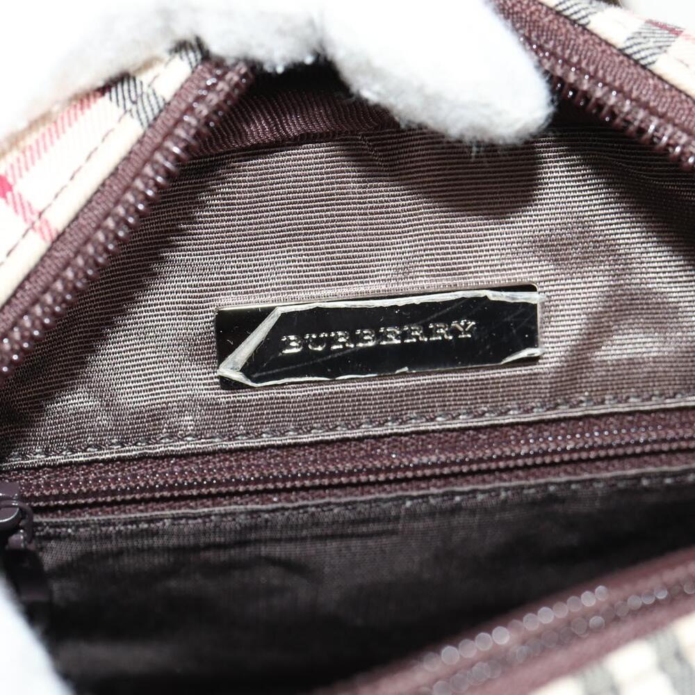 BURBERRY Nova Check Shoulder Bag Canvas Beige Silver Auth am9514V - Picture 10 of 16